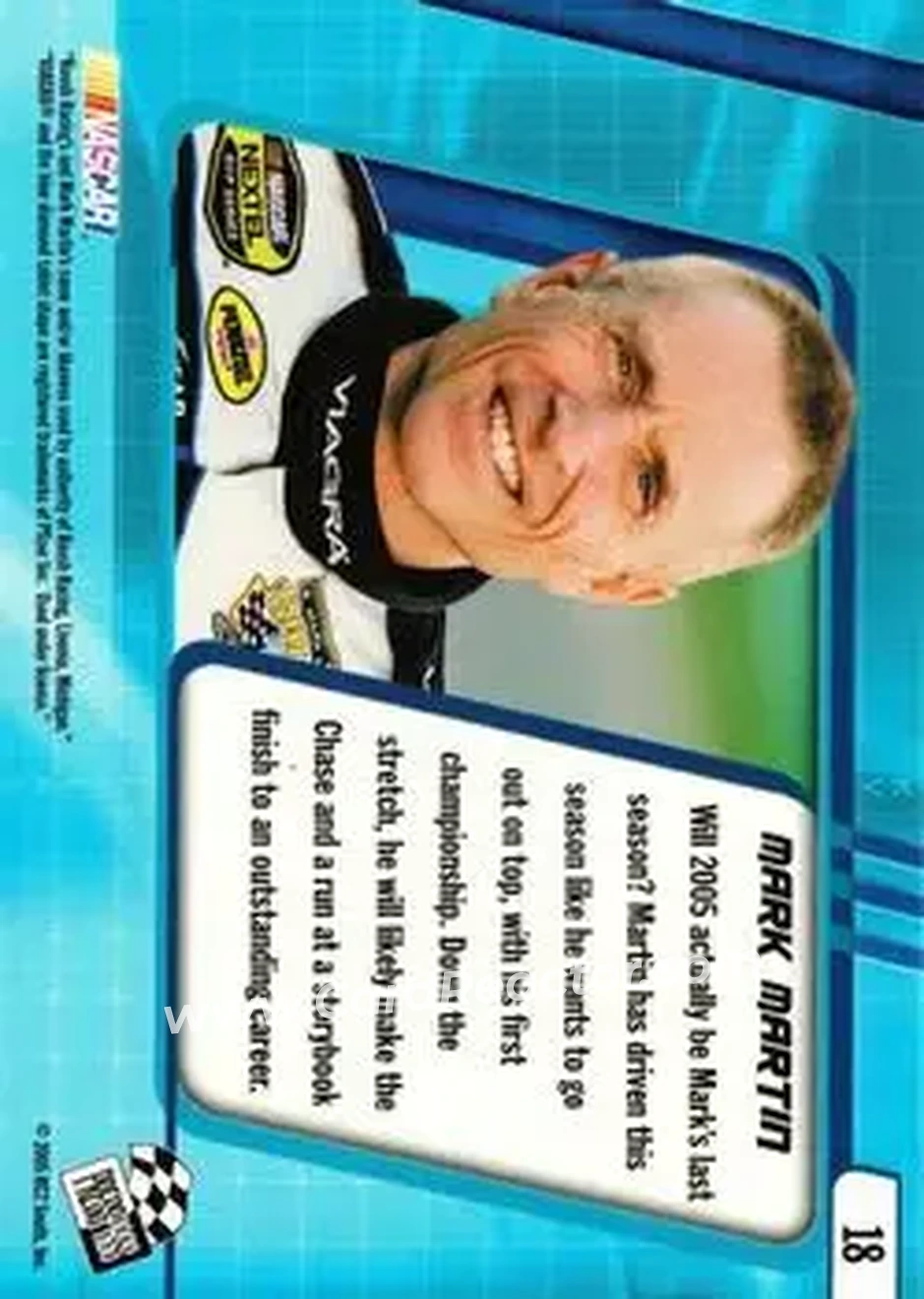 2005 Press Pass Optima #18b - Mark Martin - Roush Racing - Back