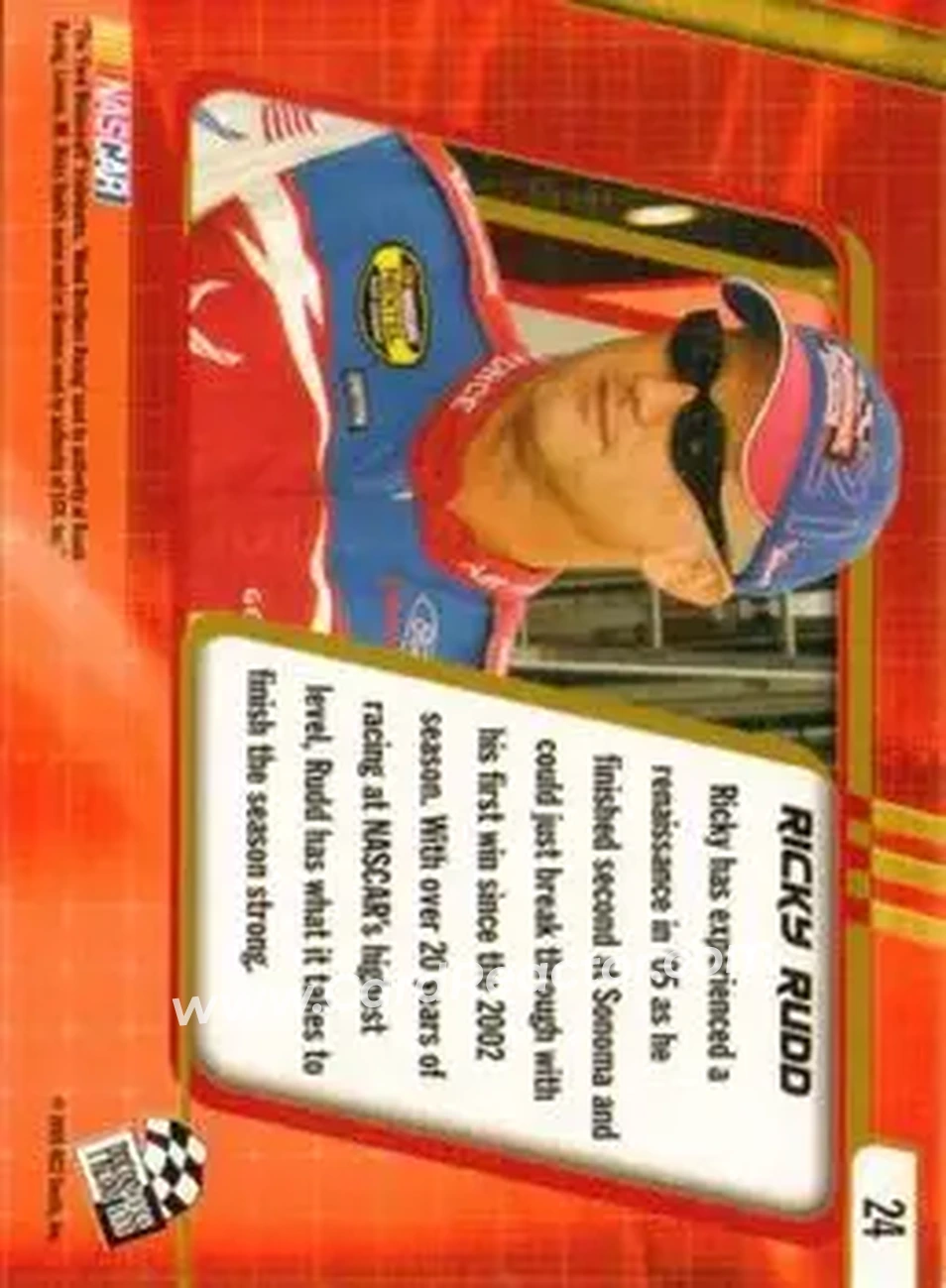 2005 Press Pass Optima #24 - Ricky Rudd - Wood Brothers Racing - Back
