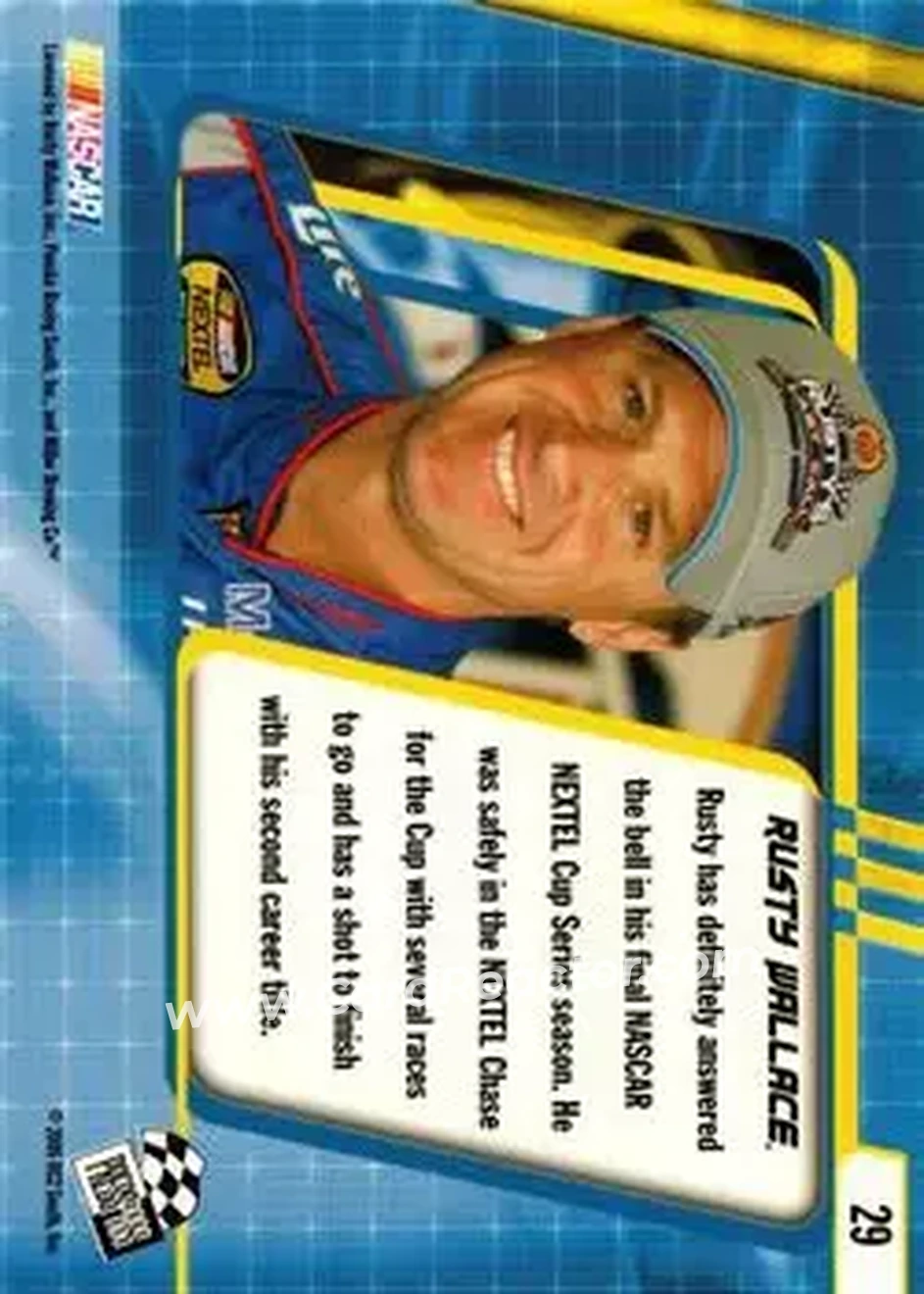 2005 Press Pass Optima #29 - Rusty Wallace - Penske Racing South - Back 2005 Press Pass Optima #29 - Rusty Wallace - Penske Racing South - Back