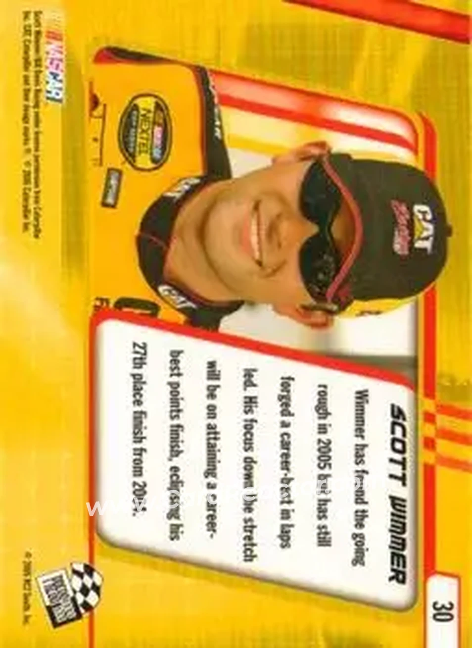 2005 Press Pass Optima #30 - Scott Wimmer - Bill Davis Racing - Back