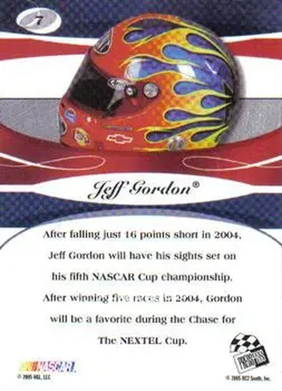 2005 Press Pass Premium #7 - Jeff Gordon - Hendrick Motorsports - Back