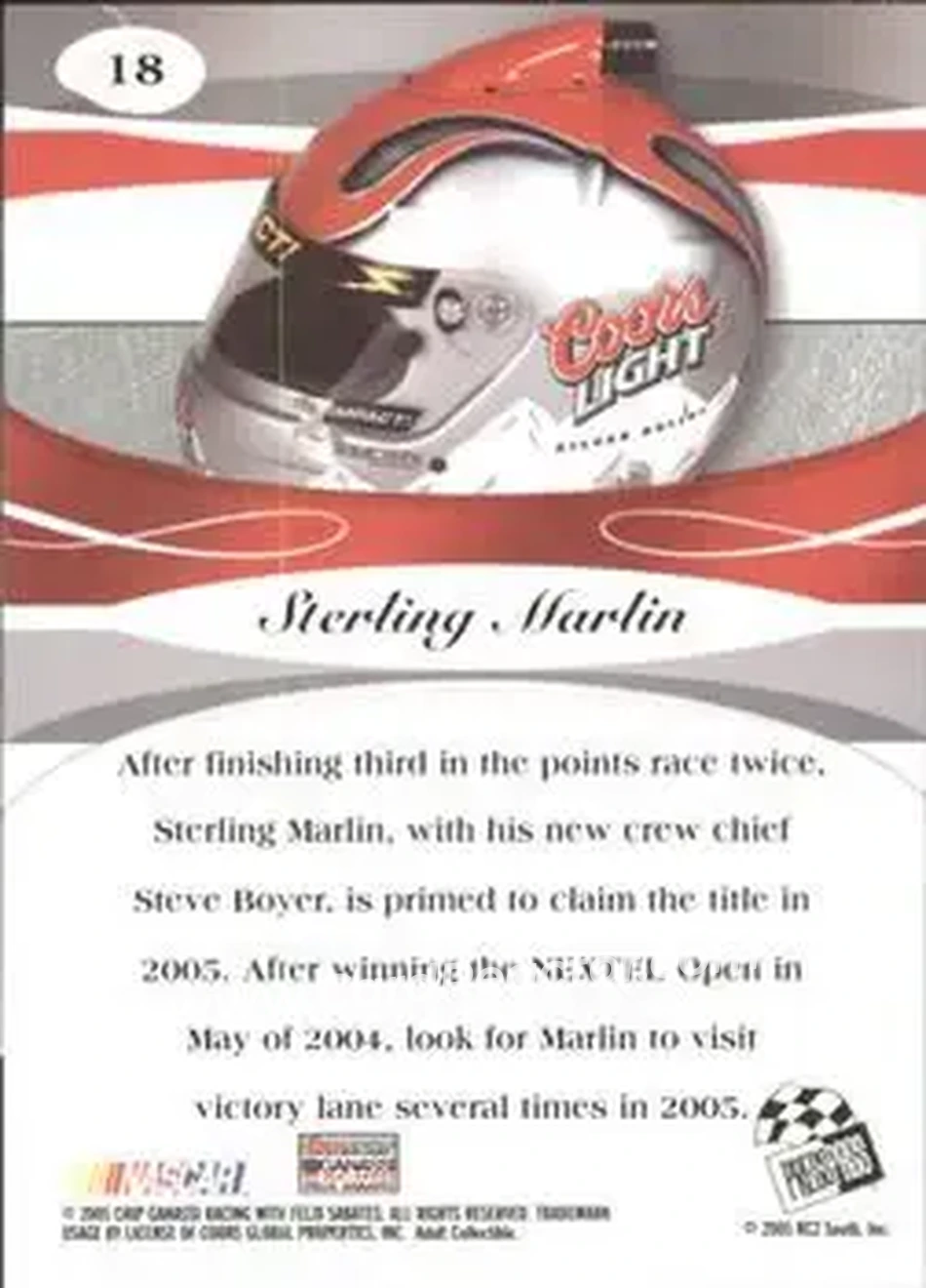 2005 Press Pass Premium #18 - Sterling Marlin - Chip Ganassi Racing with Felix Sabates - Back