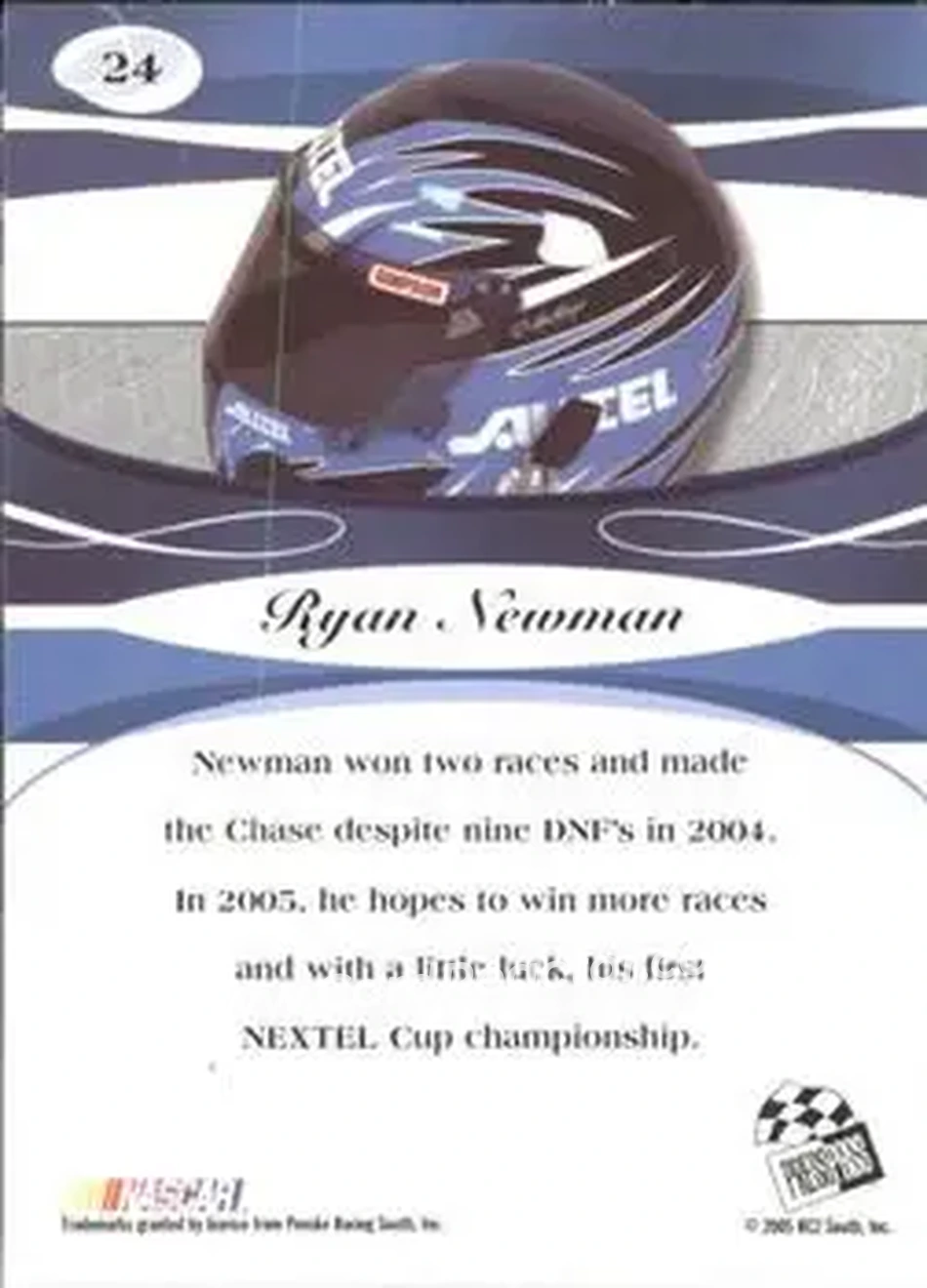 2005 Press Pass Premium #24 - Ryan Newman - Penske Racing South - Back