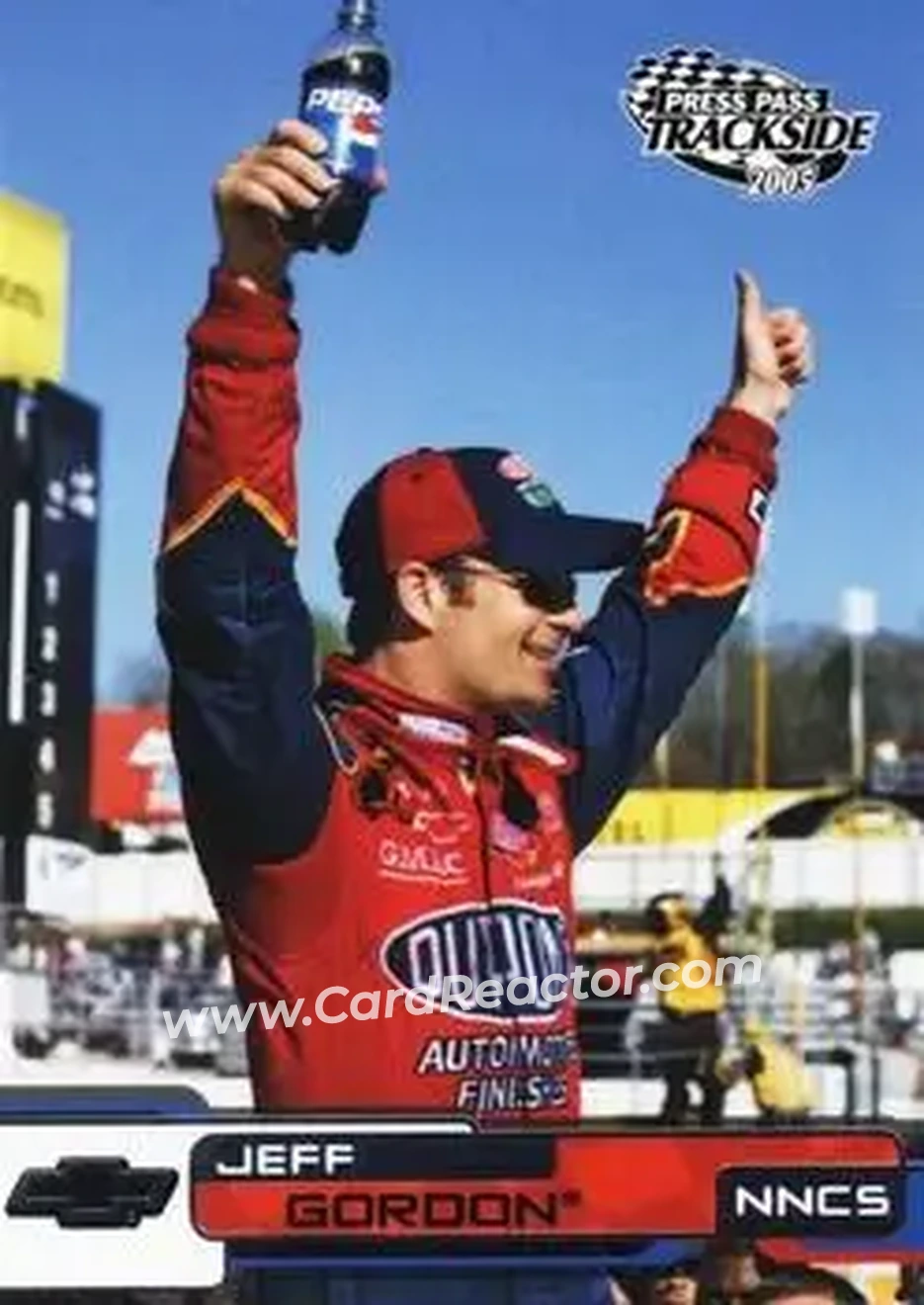 2005 Press Pass Trackside #3 - Jeff Gordon - Hendrick Motorsports - Front 2005 Press Pass Trackside #3 - Jeff Gordon - Hendrick Motorsports - Front