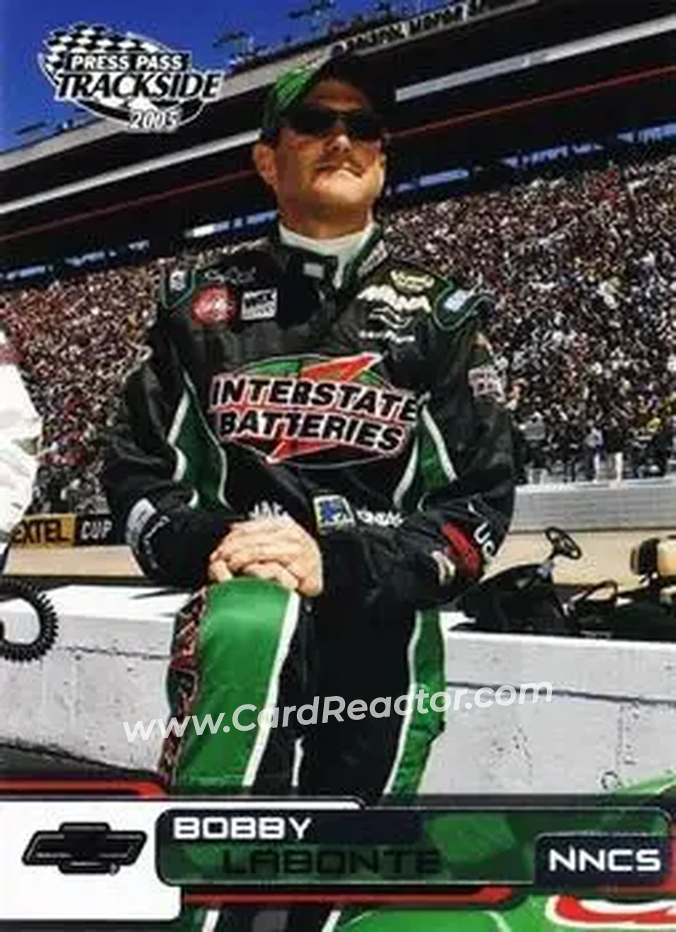 2005 Press Pass Trackside #6 - Bobby Labonte - Joe Gibbs Racing - Front 2005 Press Pass Trackside #6 - Bobby Labonte - Joe Gibbs Racing - Front
