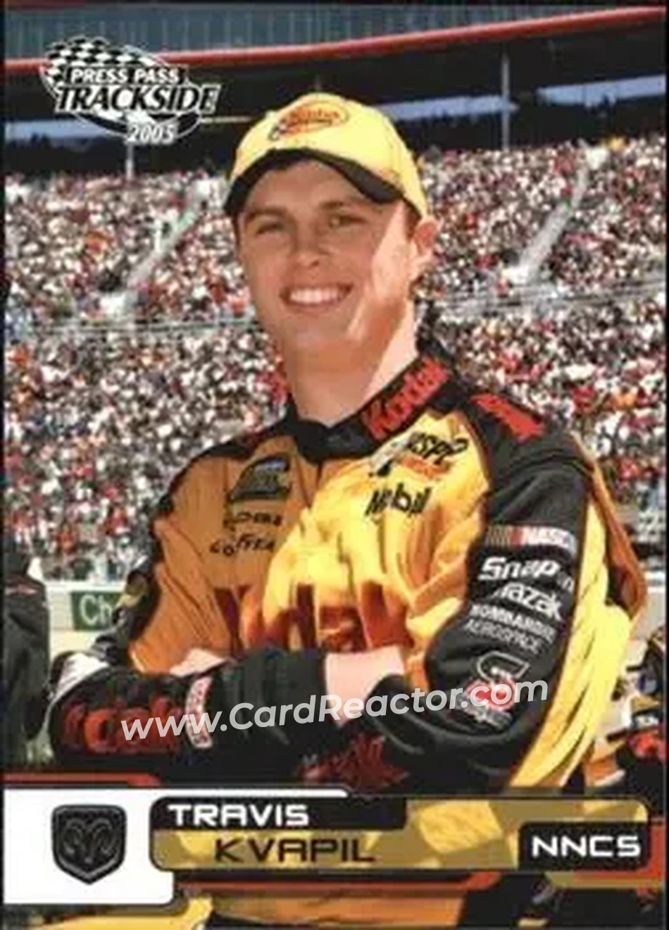 2005 Press Pass Trackside #15 - Travis Kvapil - Penske-Jasper Racing - Front