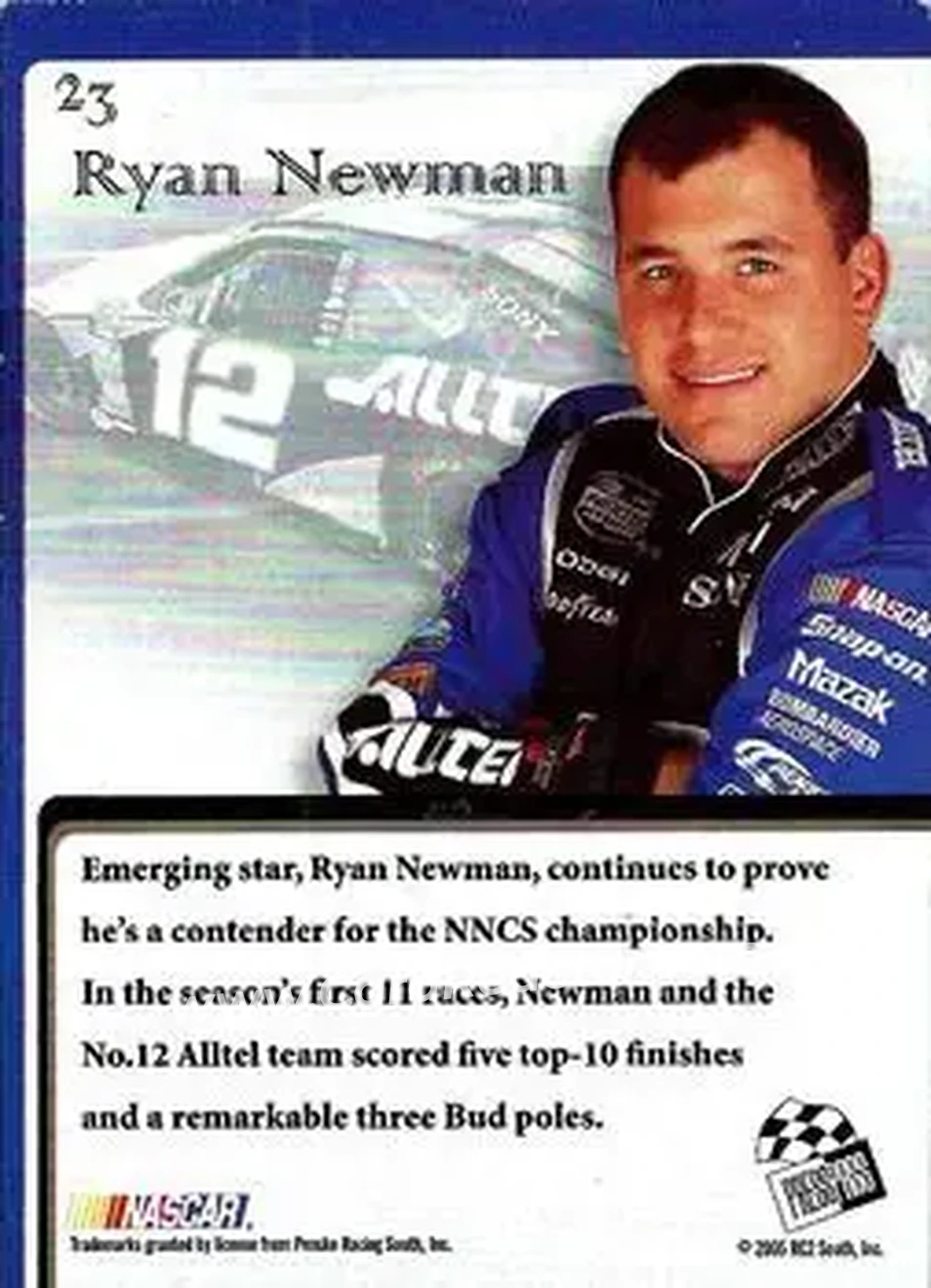 2005 Press Pass VIP #23 - Ryan Newman - Penske Racing South - Back 2005 Press Pass VIP #23 - Ryan Newman - Penske Racing South - Back
