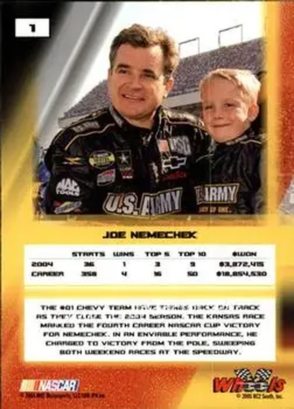 2005 Wheels High Gear #1 - Joe Nemechek - MB2 Motorsports - Back