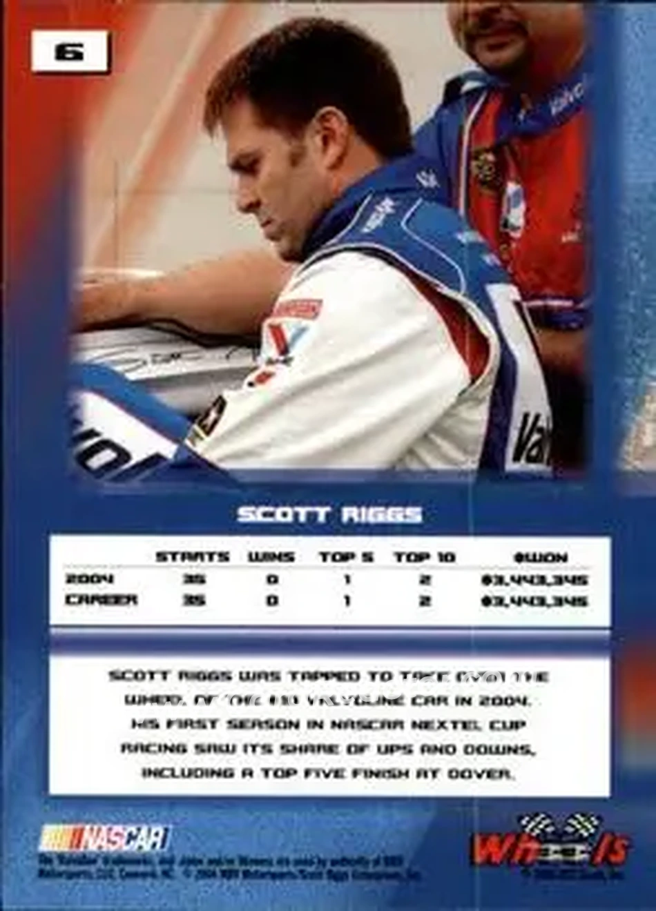 2005 Wheels High Gear #6 - Scott Riggs - MBV Motorsports - Back