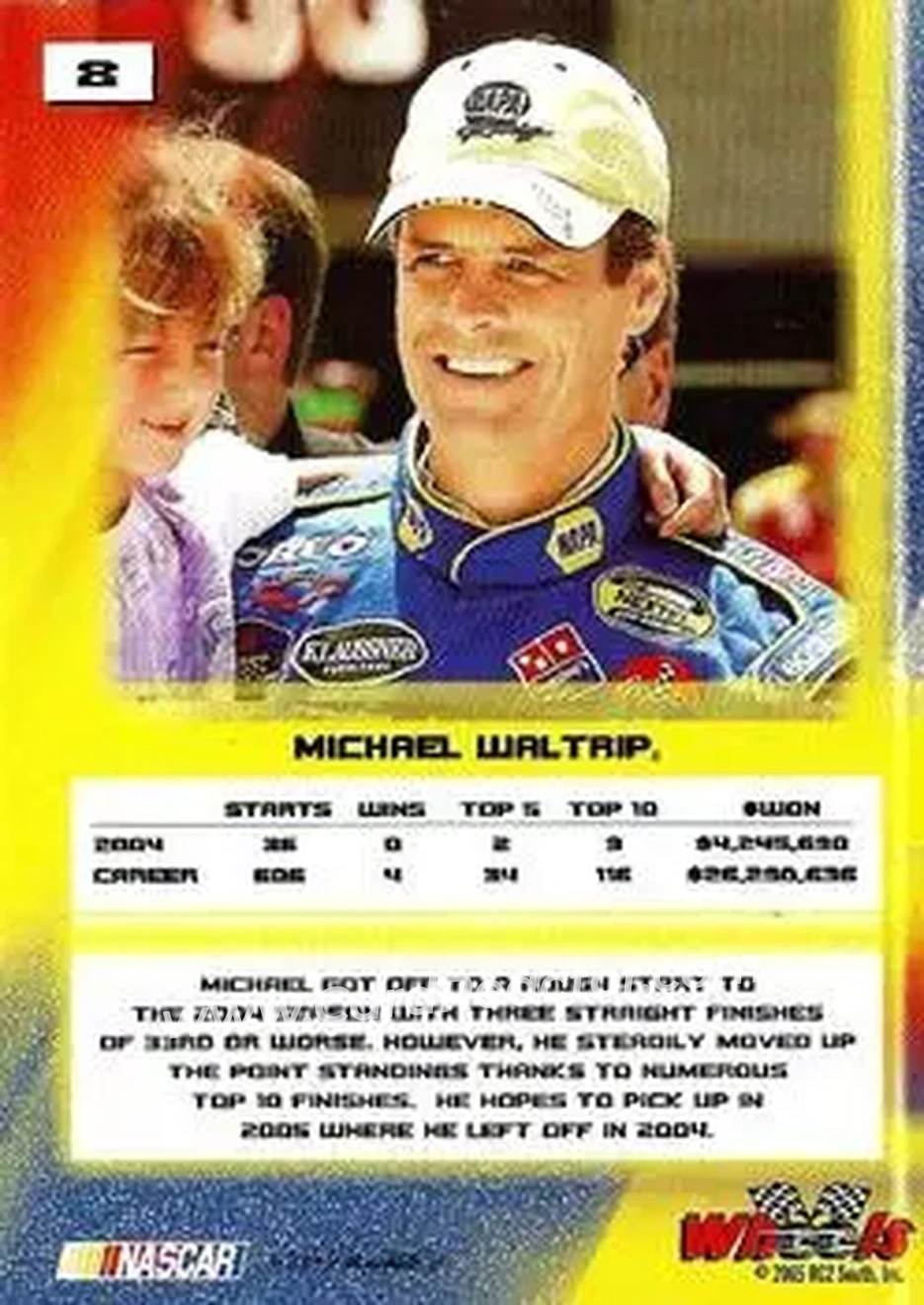 2005 Wheels High Gear #8 - Michael Waltrip - Dale Earnhardt Inc. - Back 2005 Wheels High Gear #8 - Michael Waltrip - Dale Earnhardt Inc. - Back