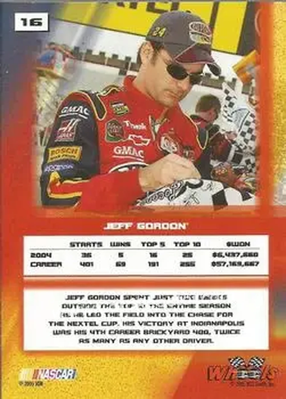 2005 Wheels High Gear #16 - Jeff Gordon - Hendrick Motorsports - Back