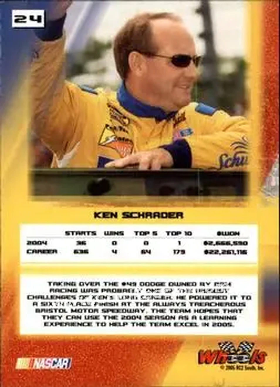 2005 Wheels High Gear #24 - Ken Schrader - BAM Racing - Back