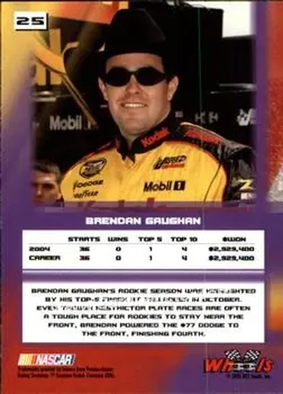 2005 Wheels High Gear #25 - Brendan Gaughan - Penske-Jasper Racing - Back