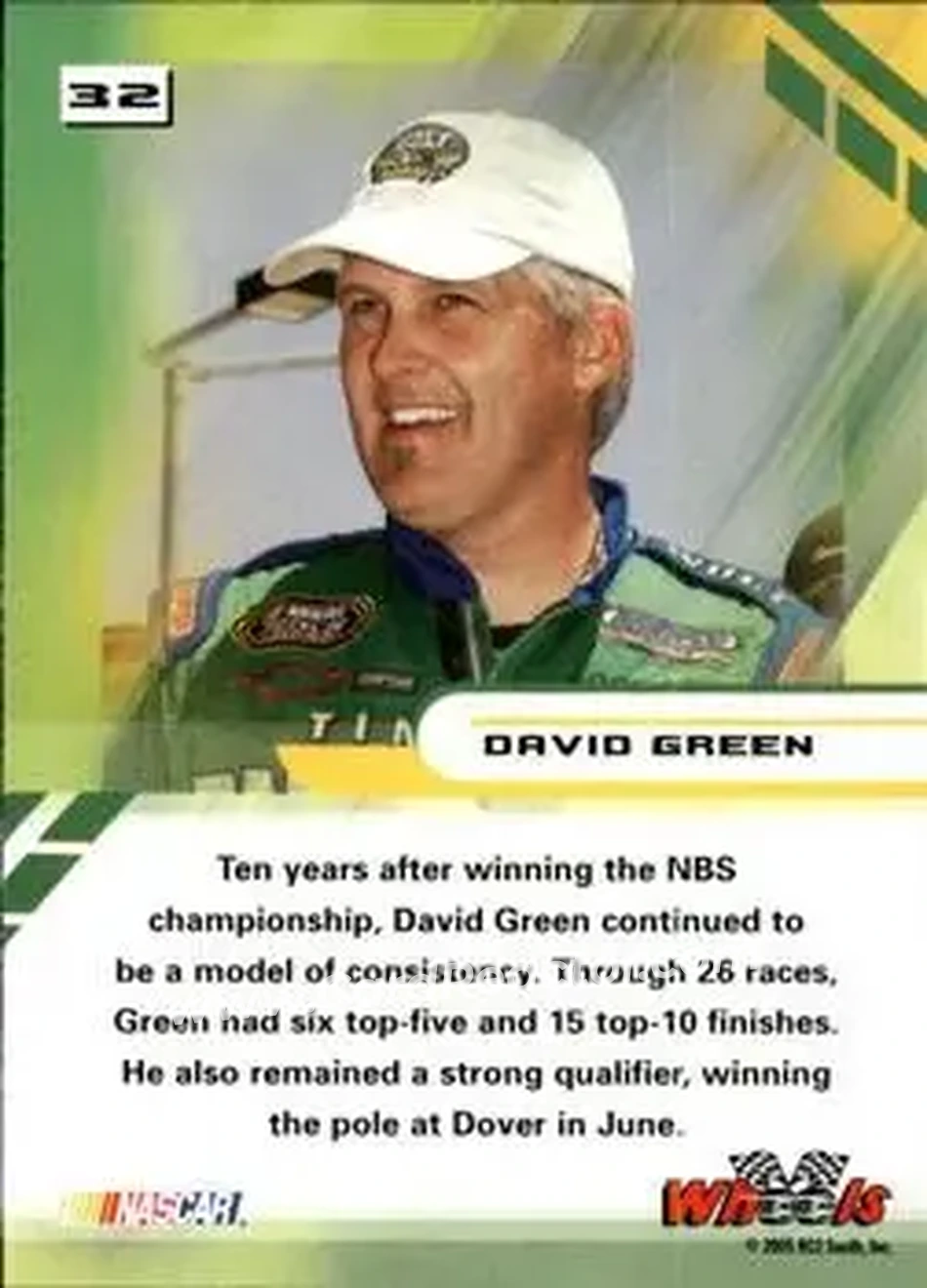 2005 Wheels High Gear #32 - David Green - Brewco Motorsports - Back