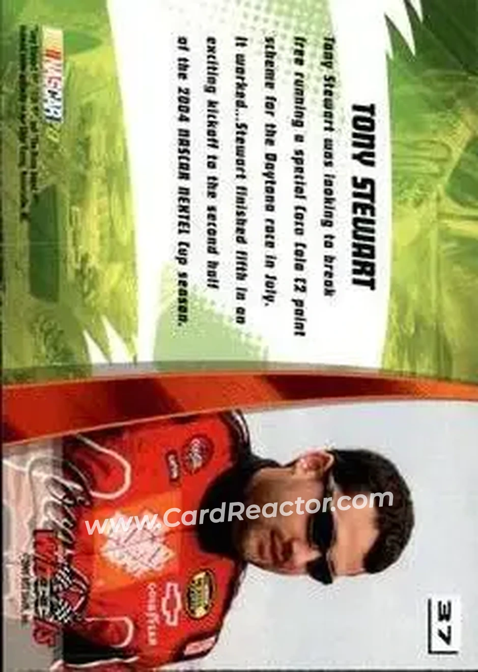 2005 Wheels High Gear #37 - Tony Stewart - Joe Gibbs Racing - Back