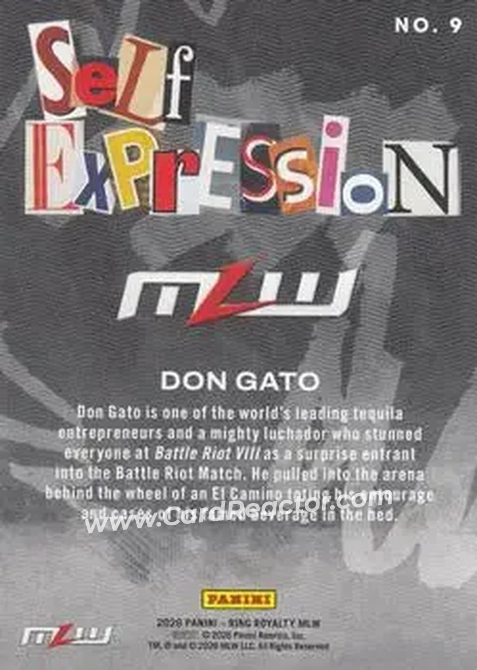 2026 Panini Ring Royalty MLW - Self Expression #9 - Don Gato - Back