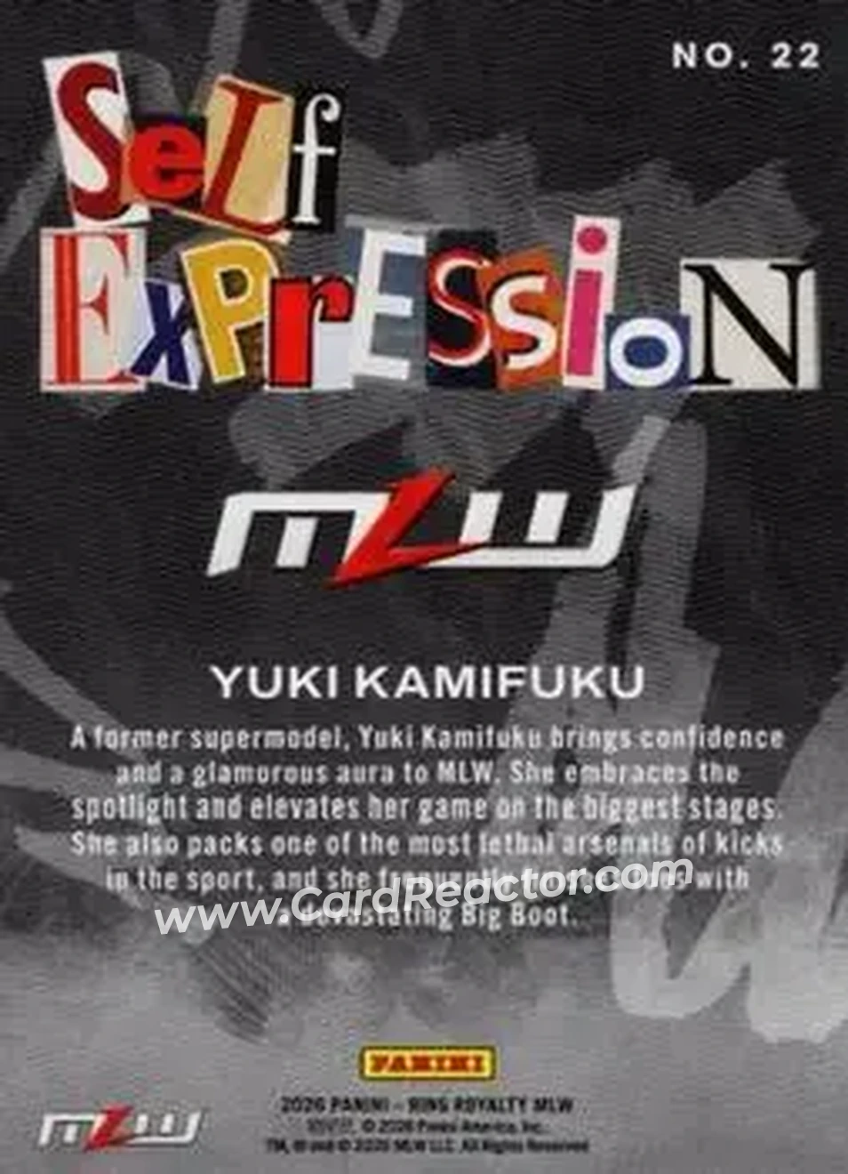 2026 Panini Ring Royalty MLW - Self Expression #22 - Yuki Kamifuku - Back