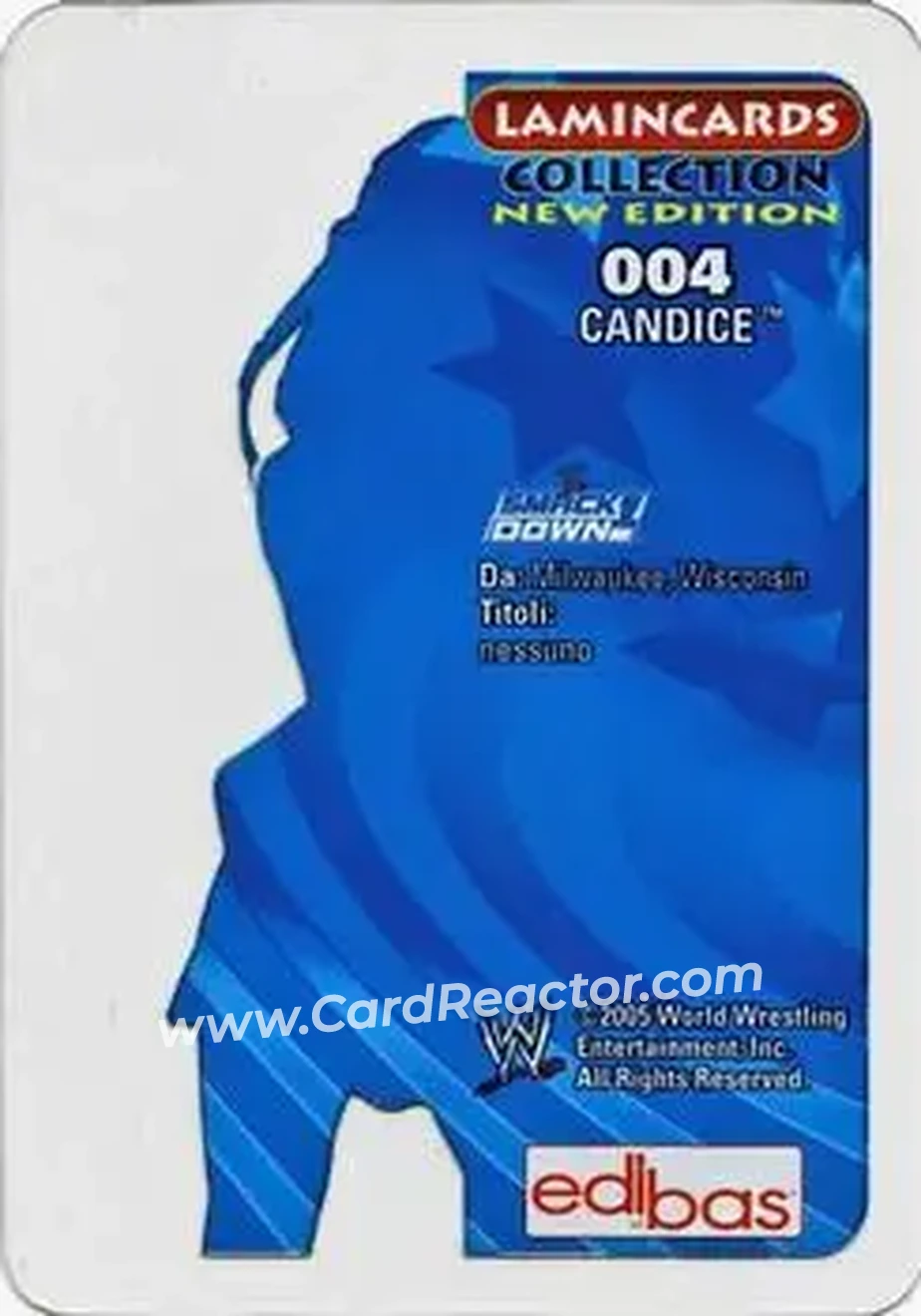 2005 Edibas WWE Lamincards (Italian) #4 - Candice Michelle - Back
