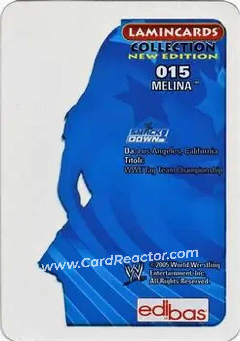 2005 Edibas WWE Lamincards (Italian) #15 - Melina - Back