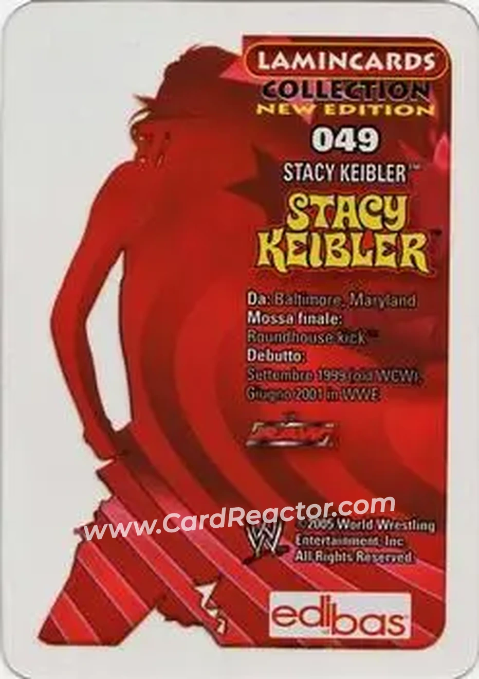 2005 Edibas WWE Lamincards (Italian) #49 - Stacy Keibler - Back
