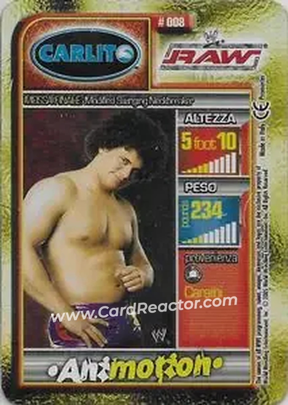 2005 Prominter WWE Animotion RAW / Smackdown! #008 - Carlito - Back