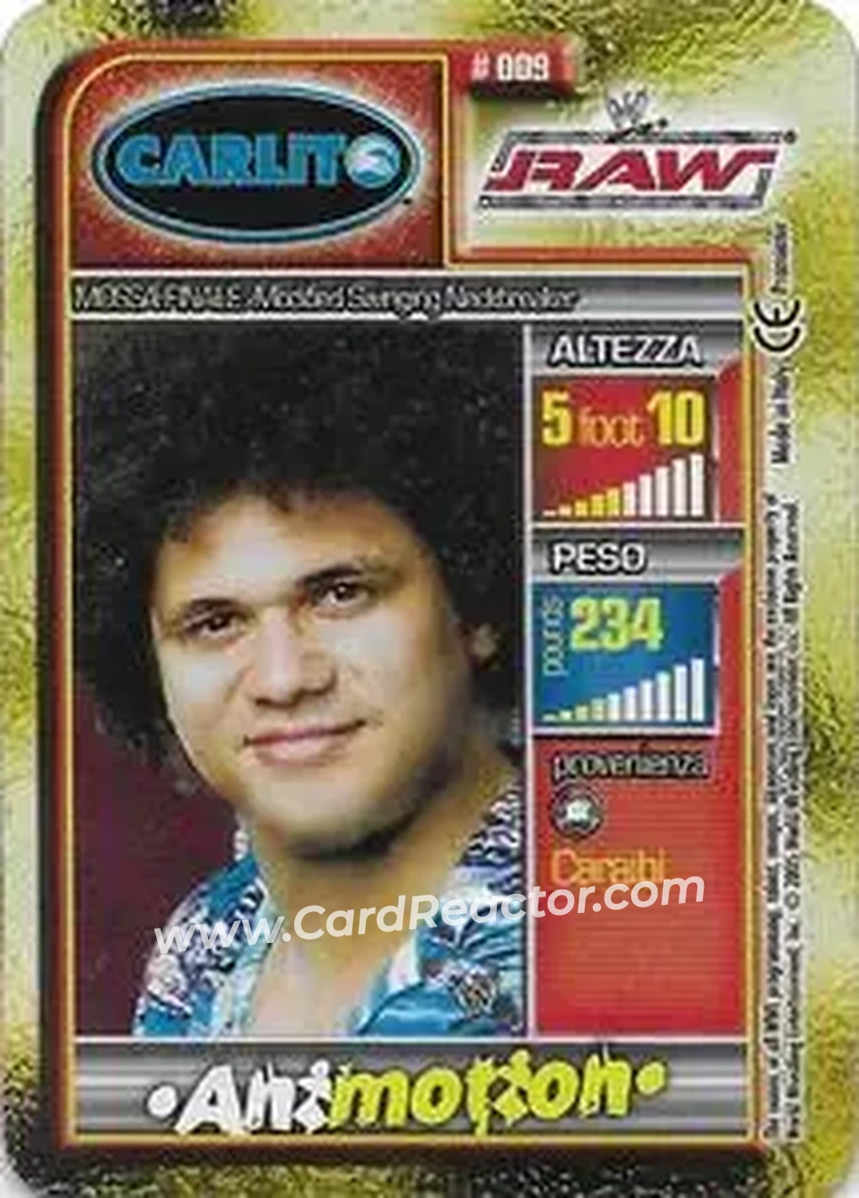 2005 Prominter WWE Animotion RAW / Smackdown! #009 - Carlito - Back