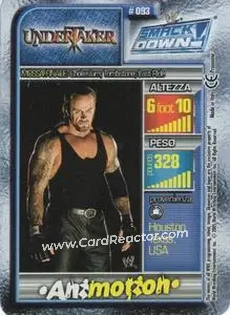 2005 Prominter WWE Animotion RAW / Smackdown! #093 - The Undertaker - Back