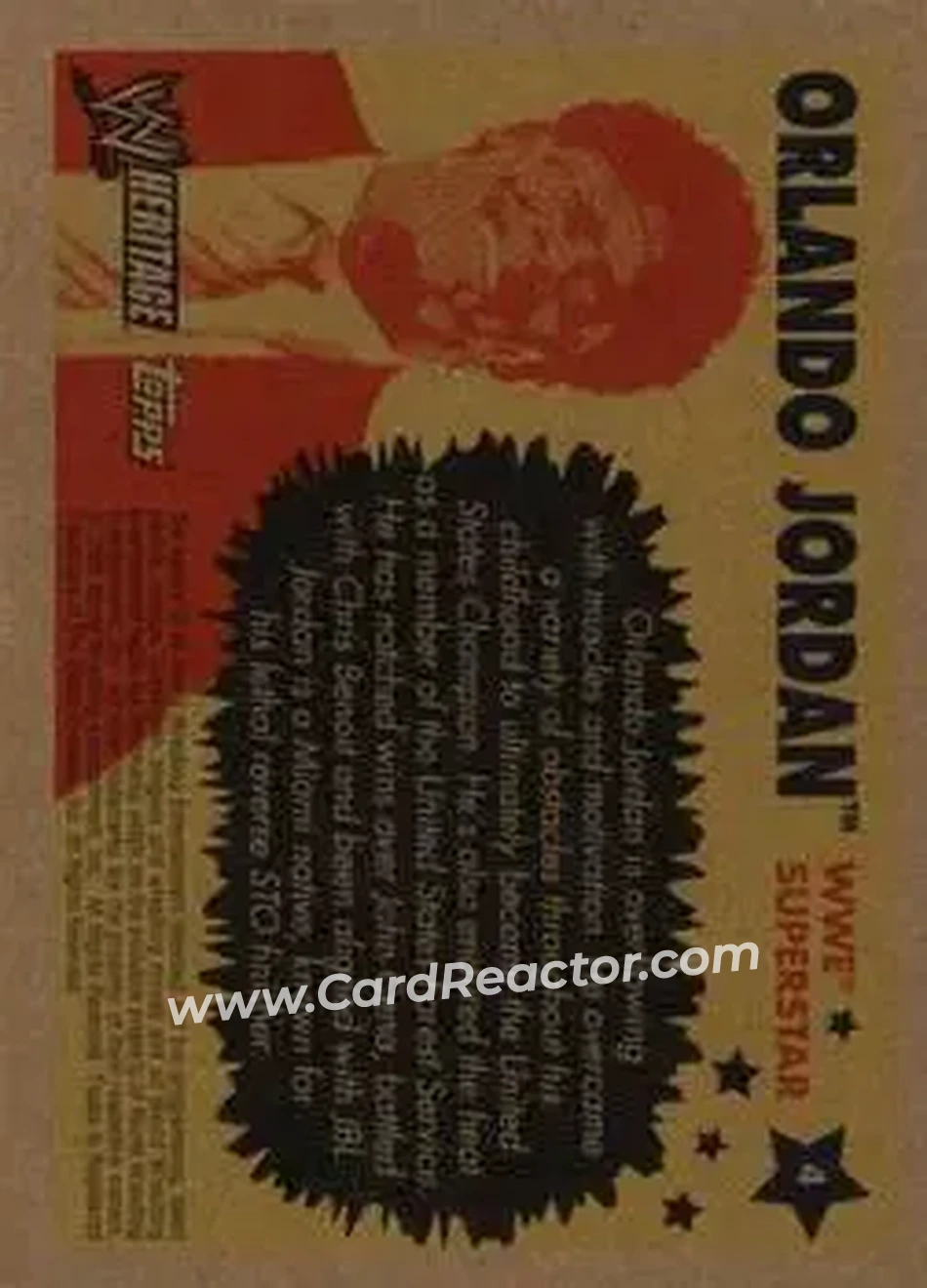 2005 Topps Heritage WWE #4 - Orlando Jordan - Back 2005 Topps Heritage WWE #4 - Orlando Jordan - Back