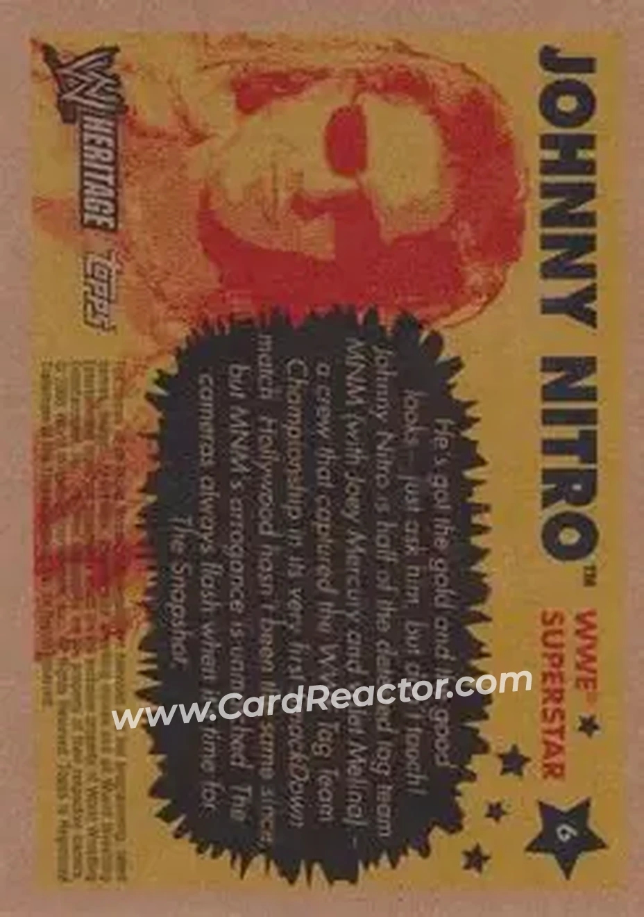 2005 Topps Heritage WWE #6 - John Morrison - Back