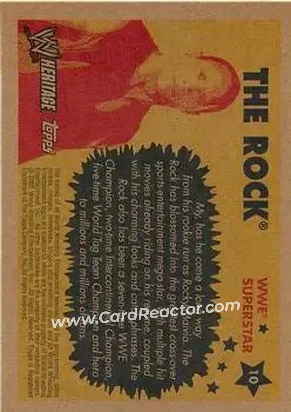 2005 Topps Heritage WWE #10 - The Rock - Back