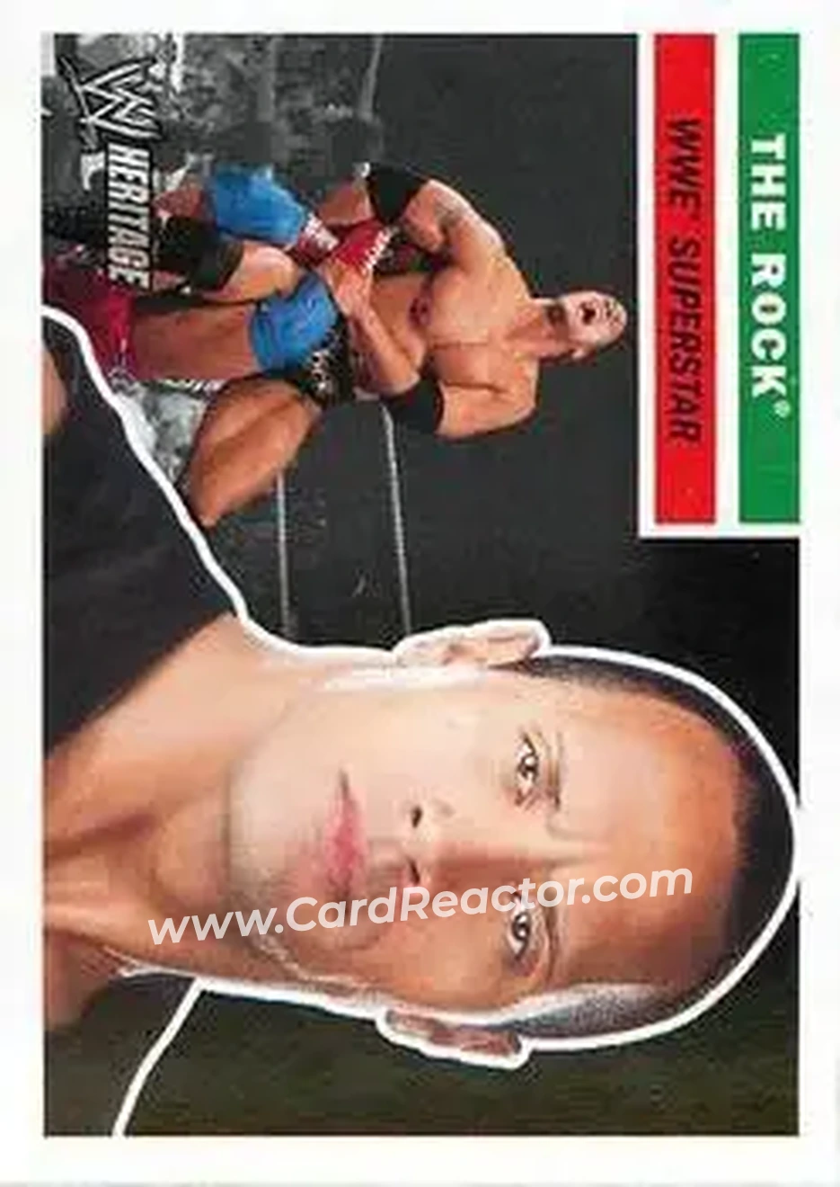 2005 Topps Heritage WWE #10 - The Rock - Front