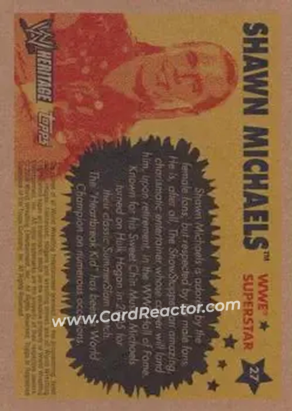 2005 Topps Heritage WWE #27 - Shawn Michaels - Back