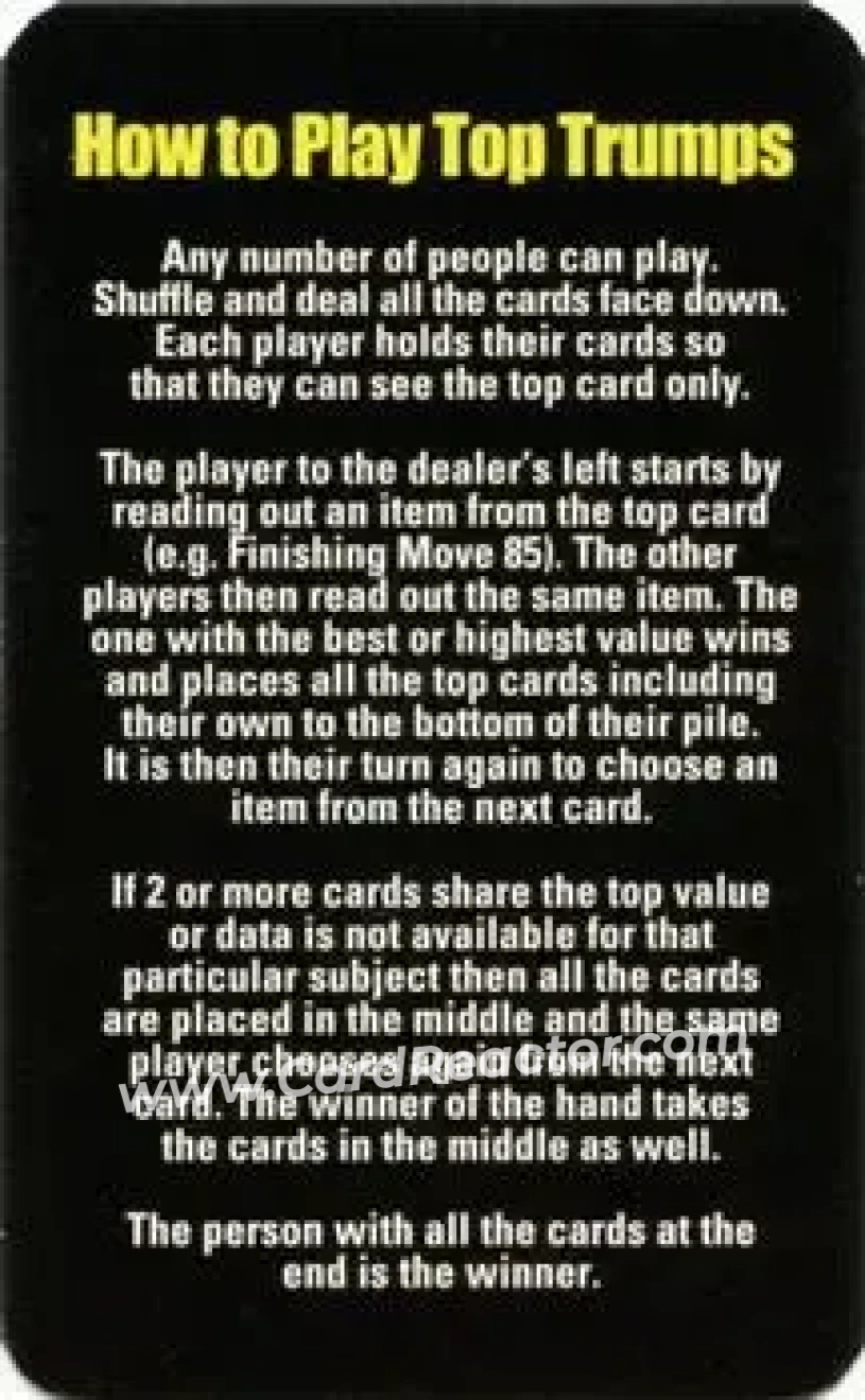2005 Top Trumps Specials WWE Superstars 1 #NNO - Title Card - Back 2005 Top Trumps Specials WWE Superstars 1 #NNO - Title Card - Back