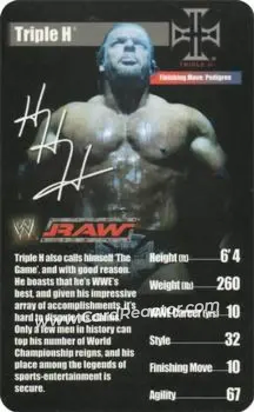 2005 Top Trumps Specials WWE Superstars 1 #NNO - Hunter Hearst Helmsley - Front
