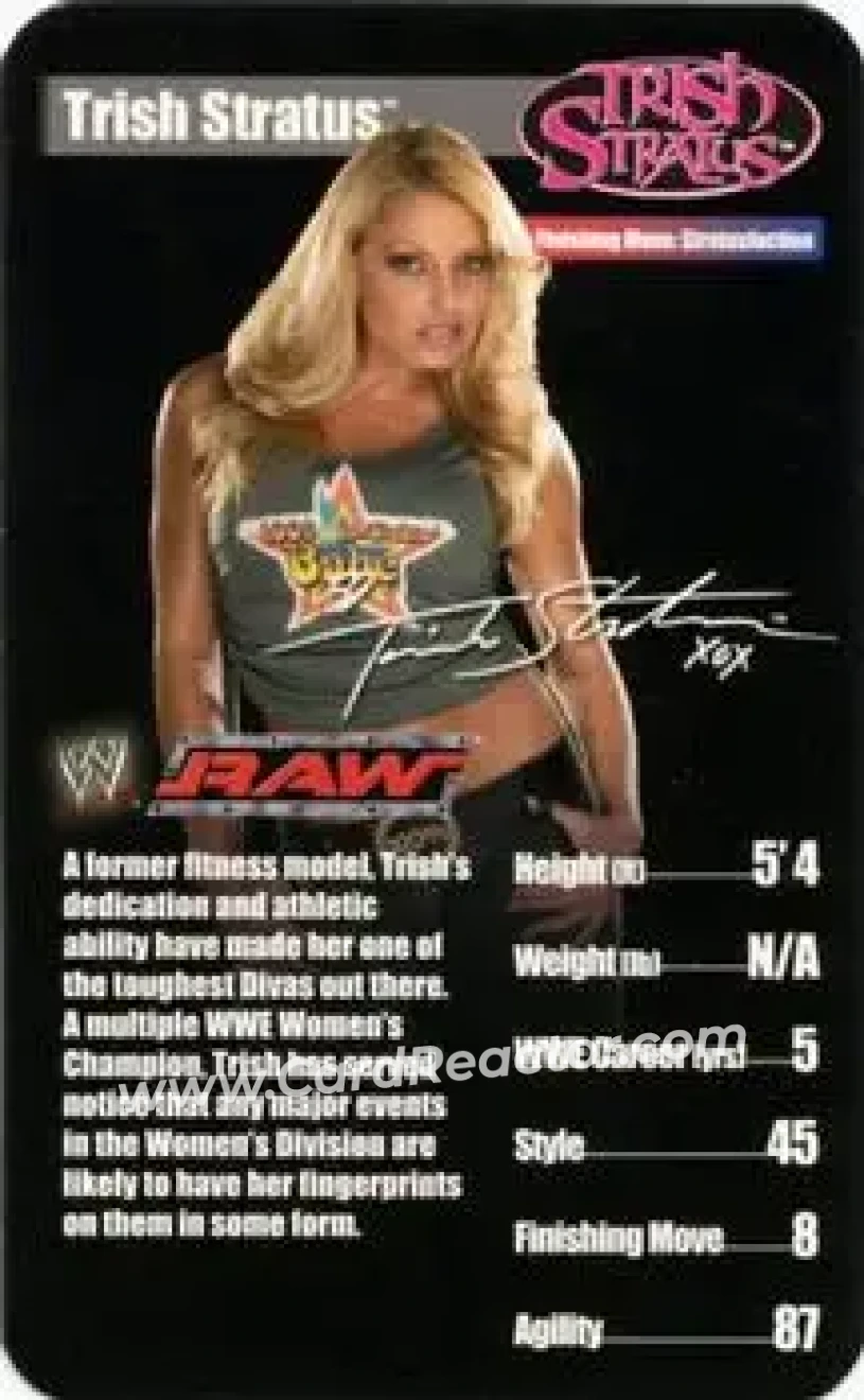 2005 Top Trumps Specials WWE Superstars 1 #NNO - Trish Stratus - Front