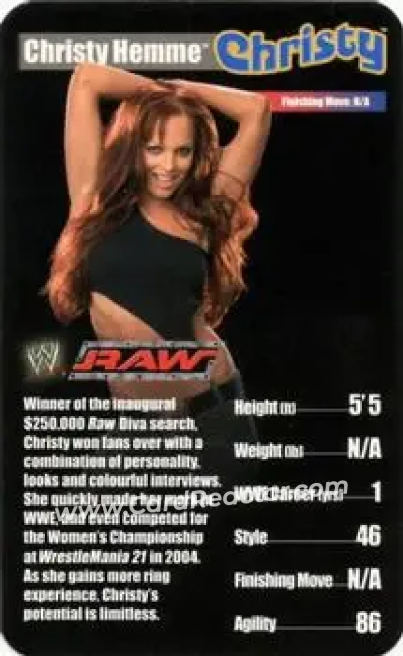 2005 Top Trumps Specials WWE Superstars 1 #NNO - Christy Hemme - Front
