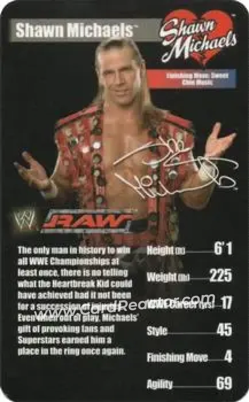 2005 Top Trumps Specials WWE Superstars 1 #NNO - Shawn Michaels - Front