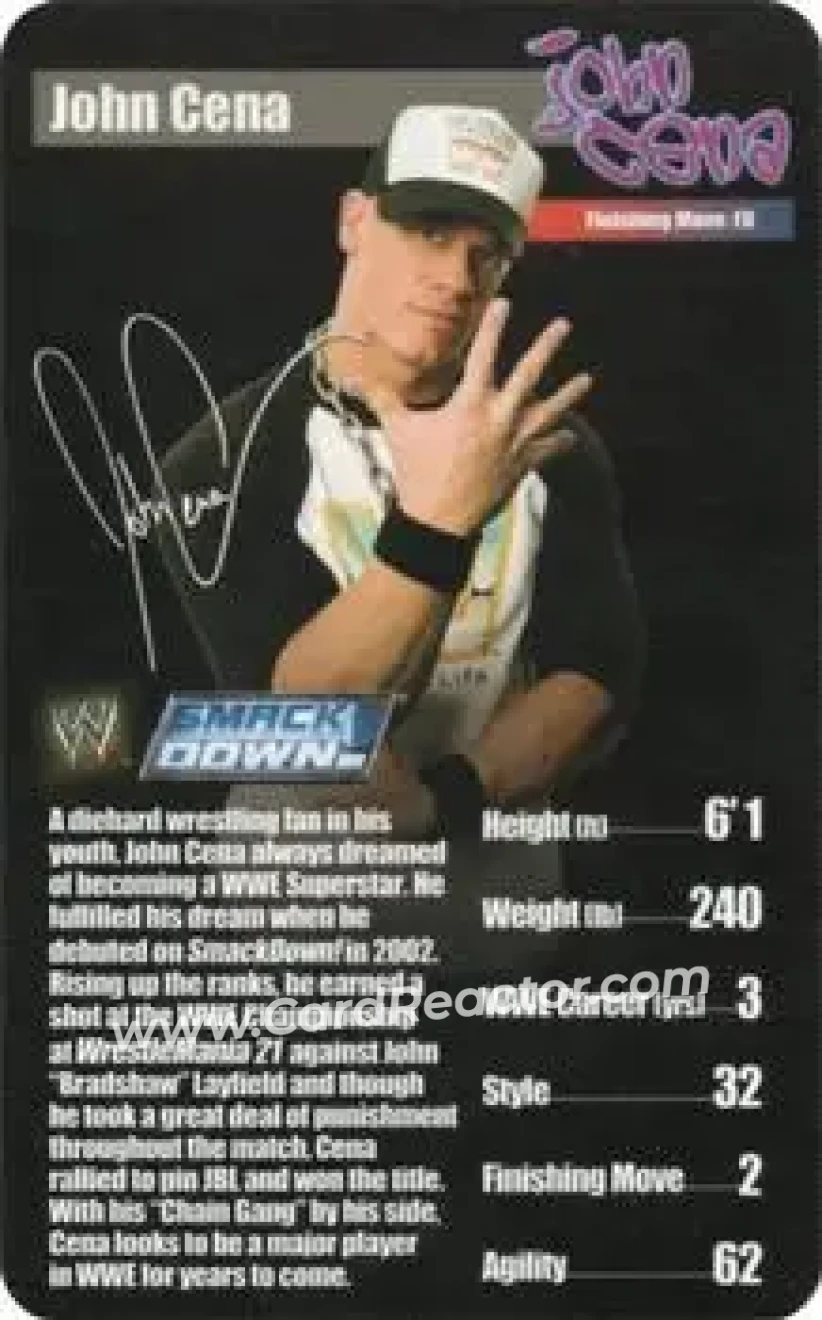 2005 Top Trumps Specials WWE Superstars 1 #NNO - John Cena - Front