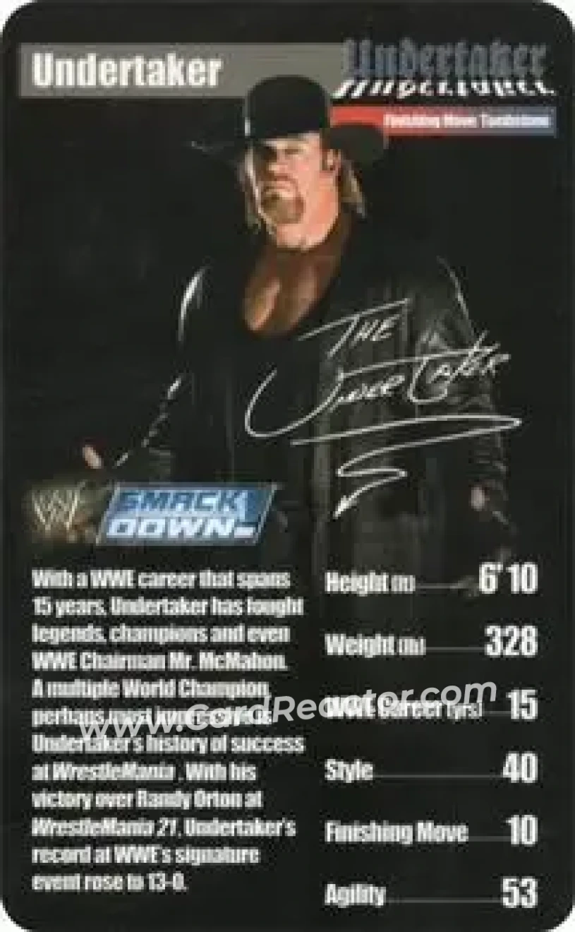 2005 Top Trumps Specials WWE Superstars 1 #NNO - The Undertaker - Front
