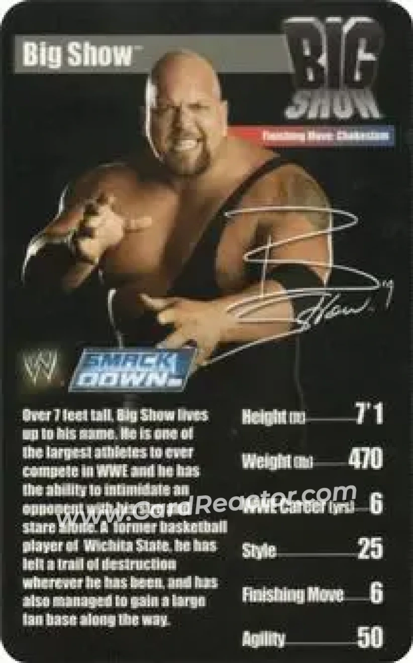 2005 Top Trumps Specials WWE Superstars 1 #NNO - Big Show - Front