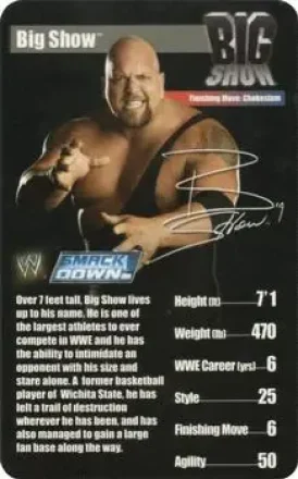 2005 Top Trumps Specials WWE Superstars 1 #NNO Big Show