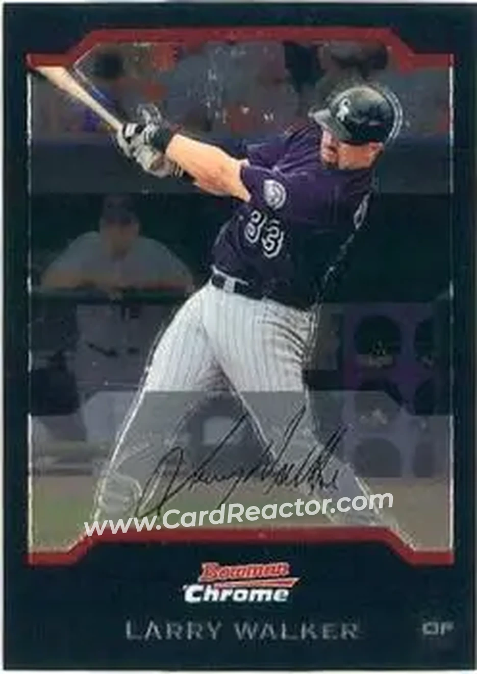 2004 Bowman Chrome #2 - Larry Walker - Colorado Rockies - Front