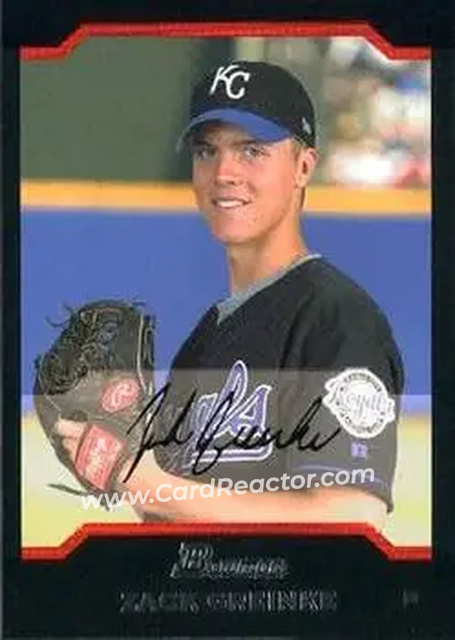 2004 Bowman Draft Picks & Prospects #BDP14 - Zack Greinke - Kansas City Royals - Front