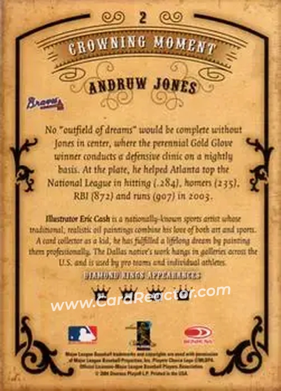 2004 Donruss Diamond Kings #2 - Andruw Jones - Atlanta Braves - Back