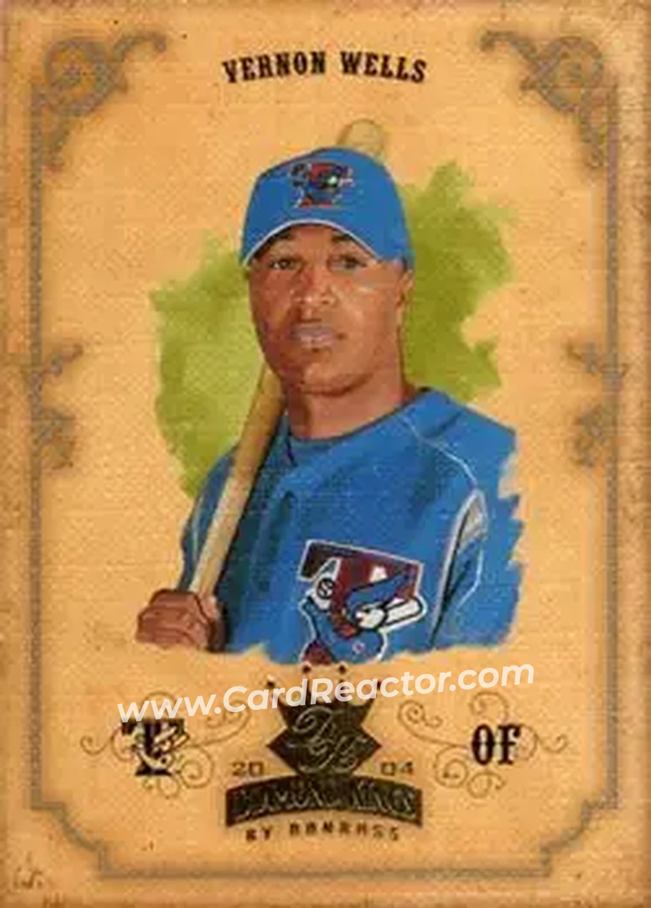 2004 Donruss Diamond Kings #28 - Vernon Wells - Toronto Blue Jays - Front