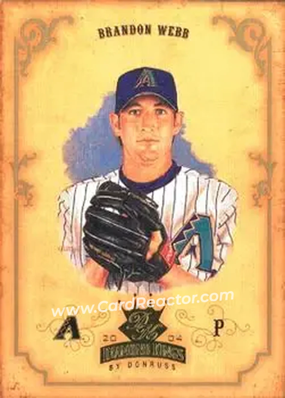 2004 Donruss Diamond Kings #35 - Brandon Webb - Arizona Diamondbacks - Front