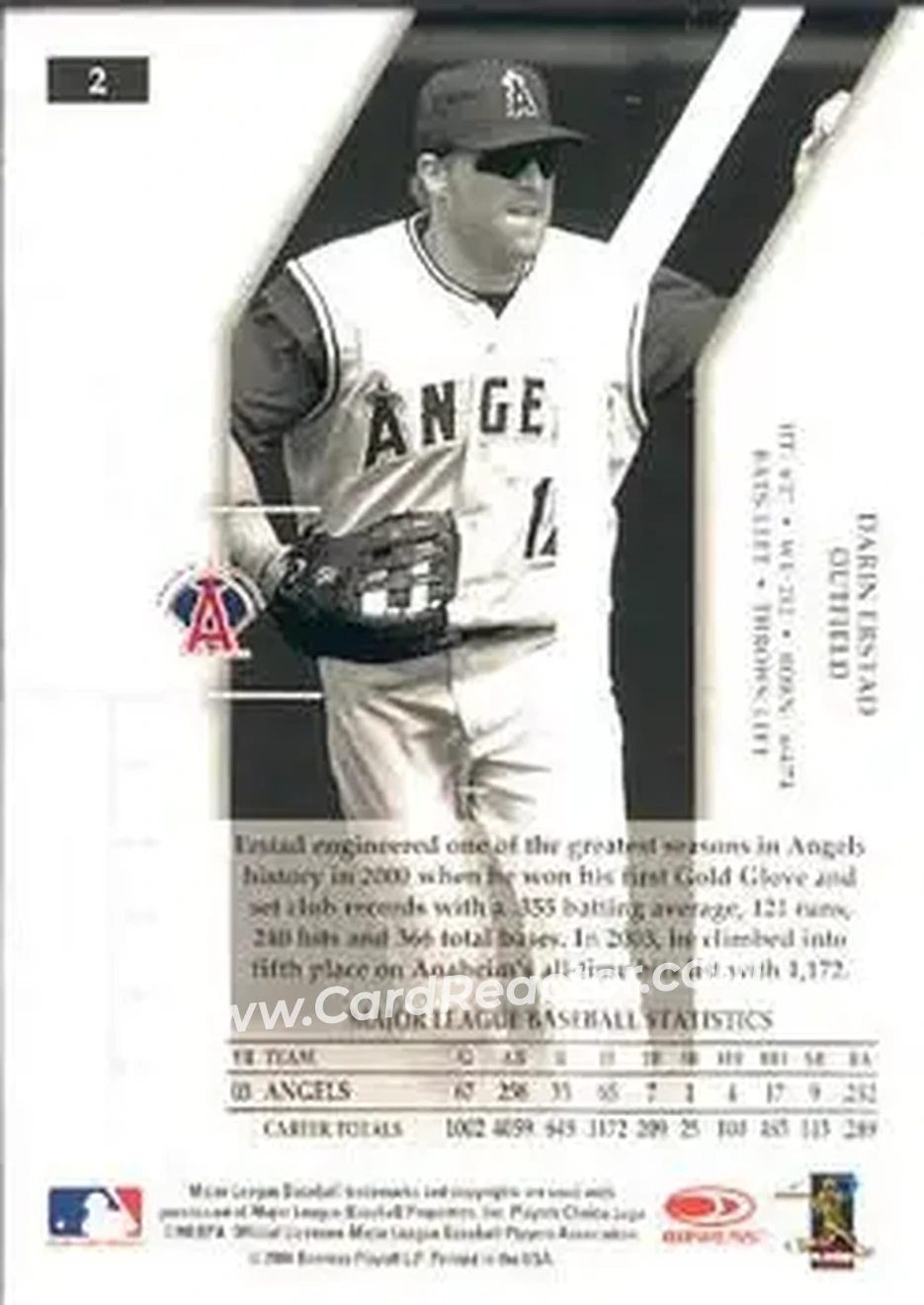 2004 Donruss Elite #2 - Darin Erstad - Anaheim Angels - Back