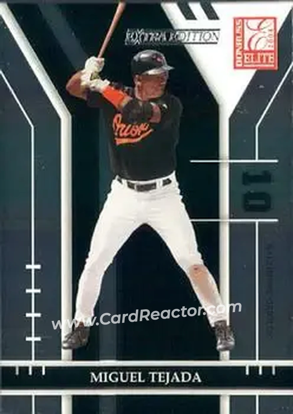 2004 Donruss Elite Extra Edition #7 - Miguel Tejada - Baltimore Orioles - Front 2004 Donruss Elite Extra Edition #7 - Miguel Tejada - Baltimore Orioles - Front