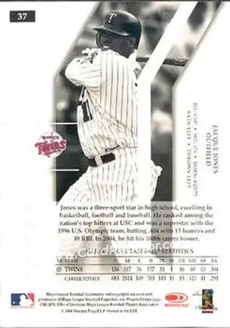 2004 Donruss Elite Extra Edition #37 - Jacque Jones - Minnesota Twins - Back