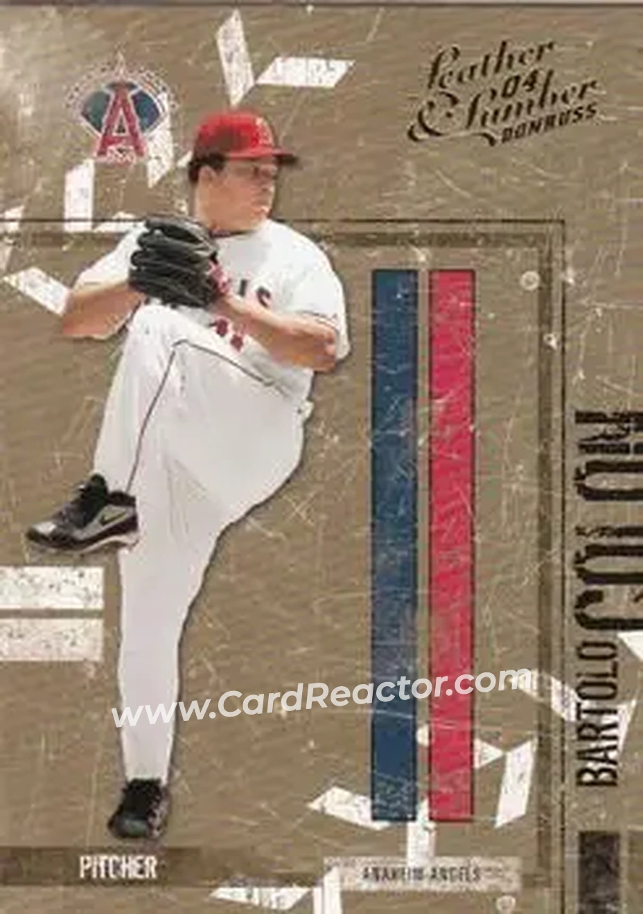 2004 Donruss Leather & Lumber #1 - Bartolo Colon - Anaheim Angels - Front